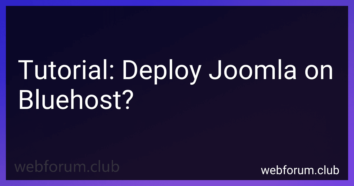 Tutorial: Deploy Joomla on Bluehost? preview
