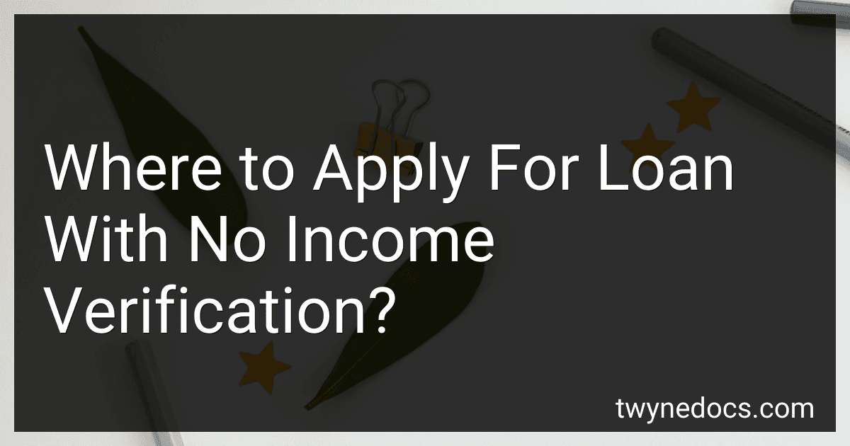 Where to Apply For Loan With No Income Verification? image