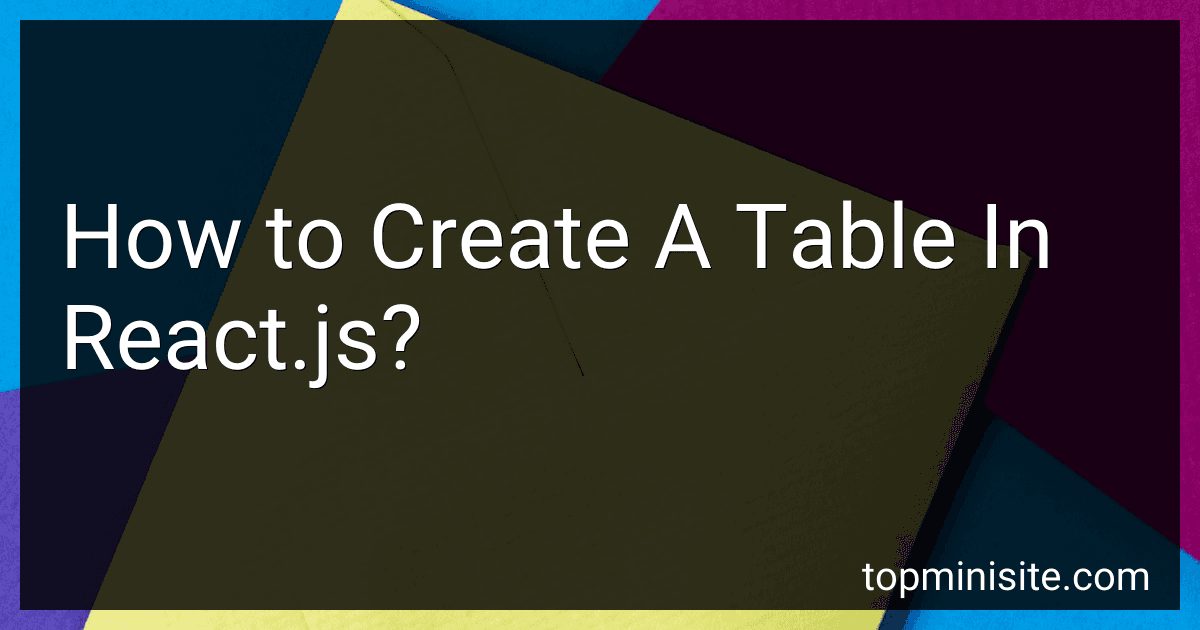 How to Create A Table In React.js? image