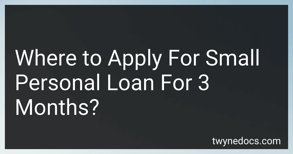 Where to Apply For Small Personal Loan For 3 Months? image