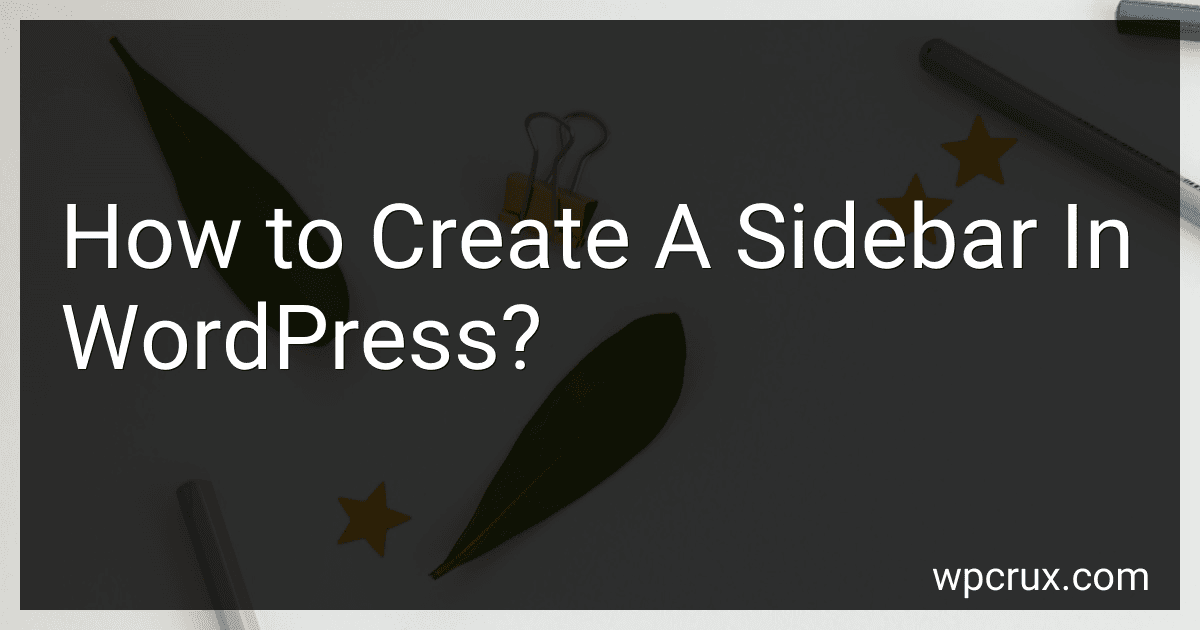 How to Create A Sidebar In WordPress? image