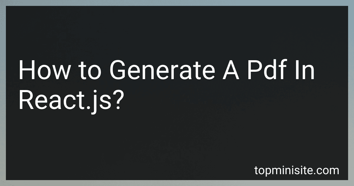 How to Generate A Pdf In React.js? image