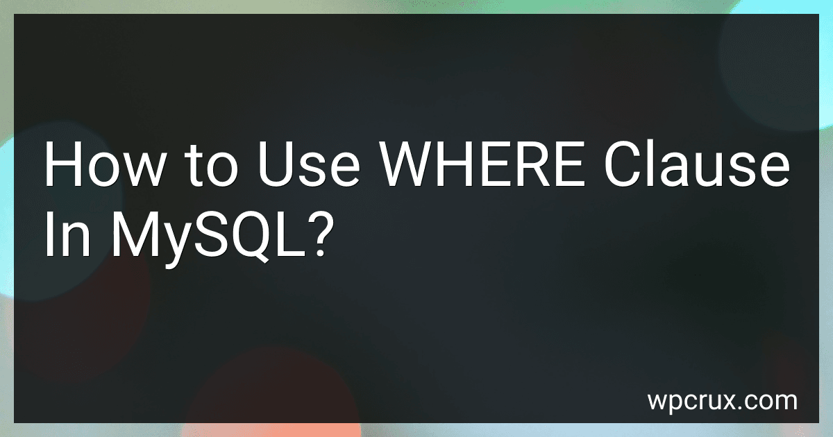 How to Use WHERE Clause In MySQL? image