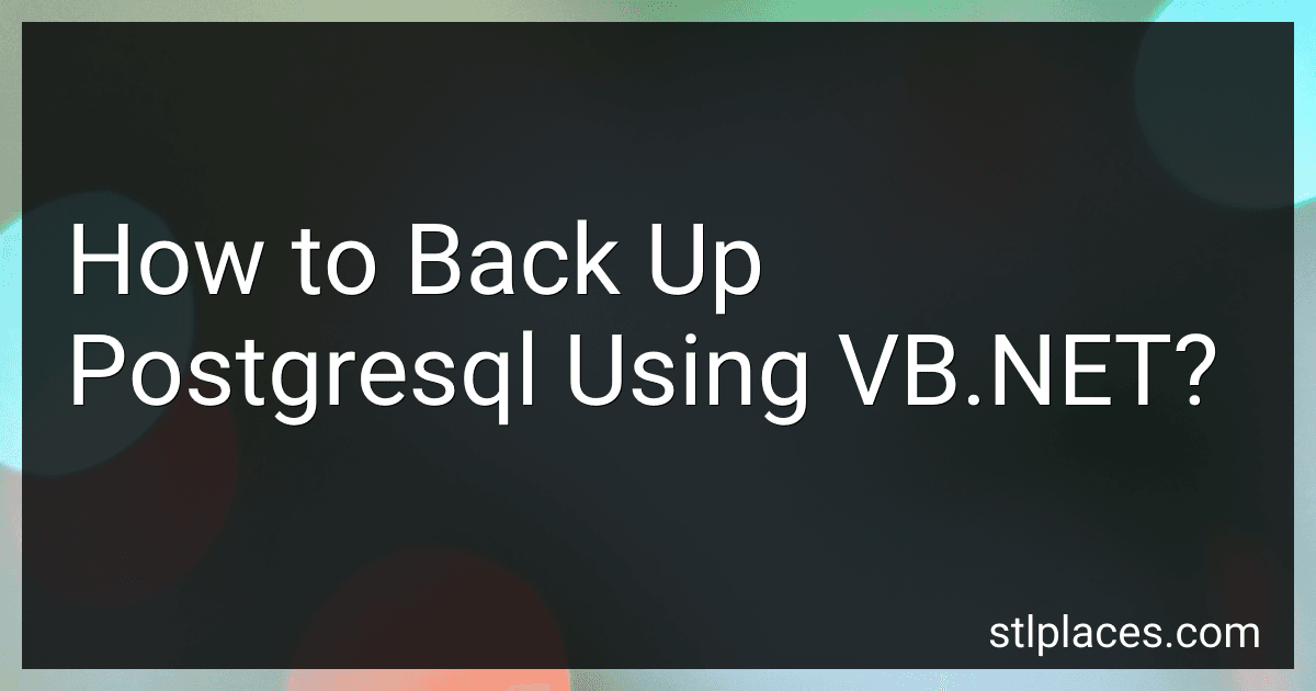 How to Back Up Postgresql Using VB.NET? preview