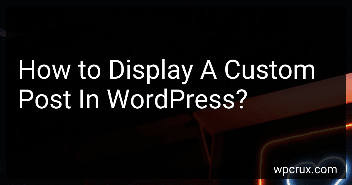 How to Display A Custom Post In WordPress? image