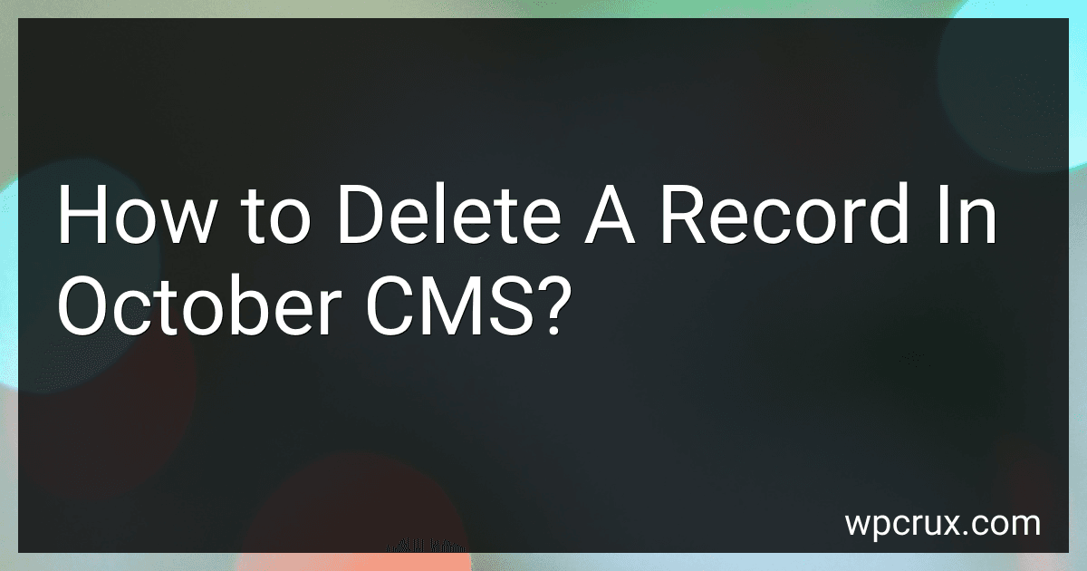 How to Delete A Record In October CMS? image