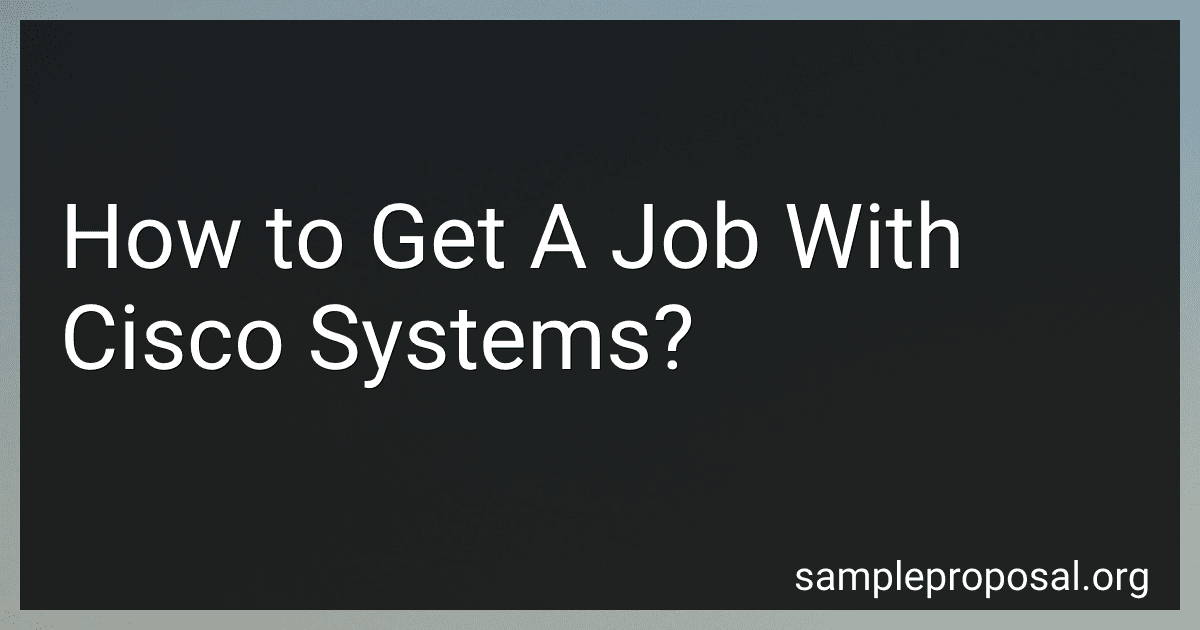 How to Get A Job With Cisco Systems? image