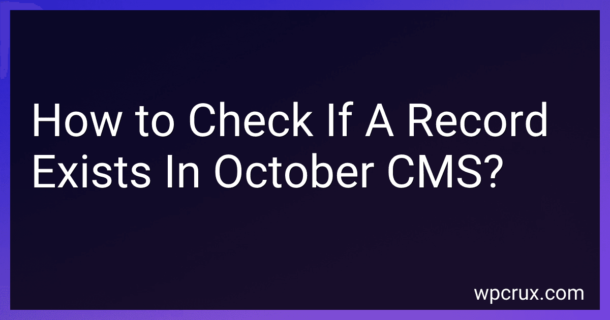 How to Check If A Record Exists In October CMS? image
