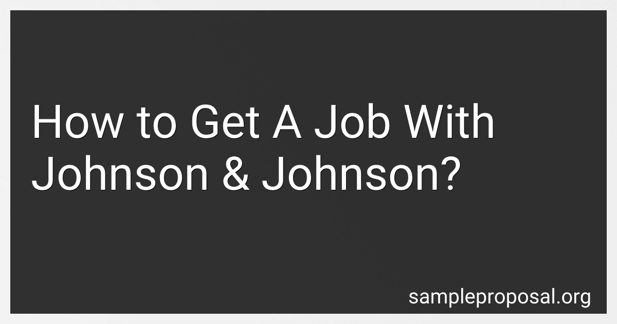 How to Get A Job With Johnson & Johnson? image