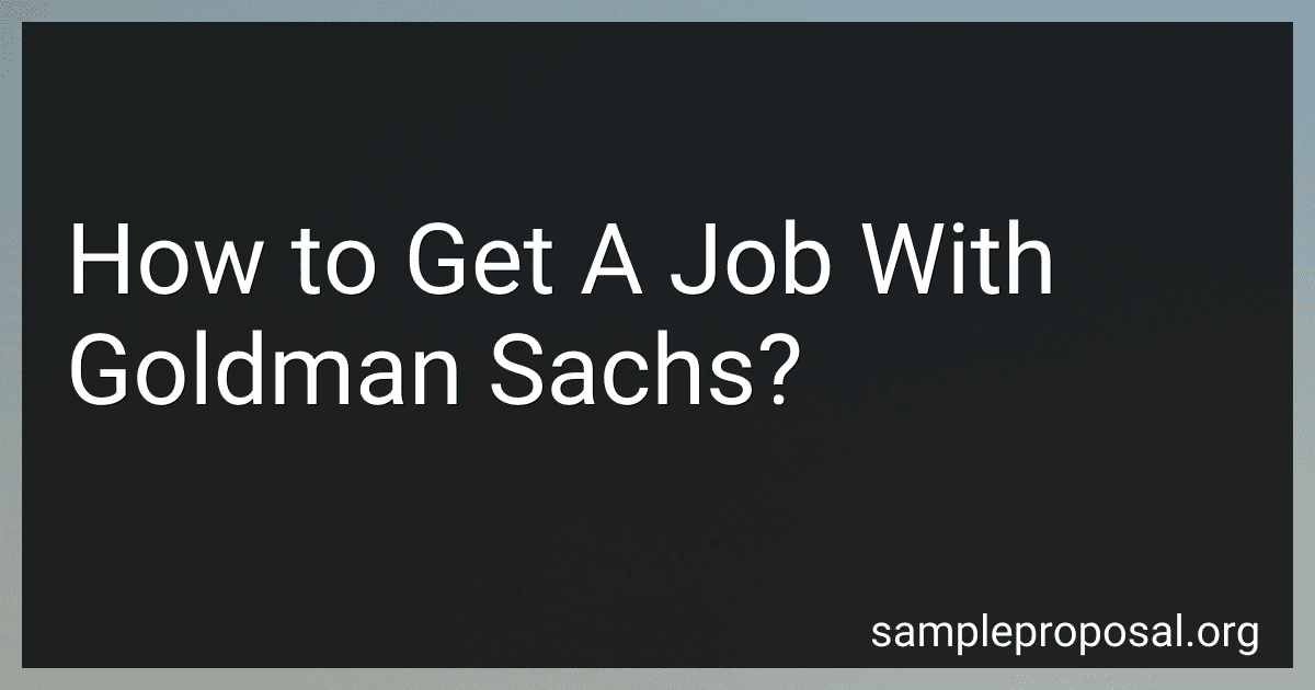 How to Get A Job With Goldman Sachs? image