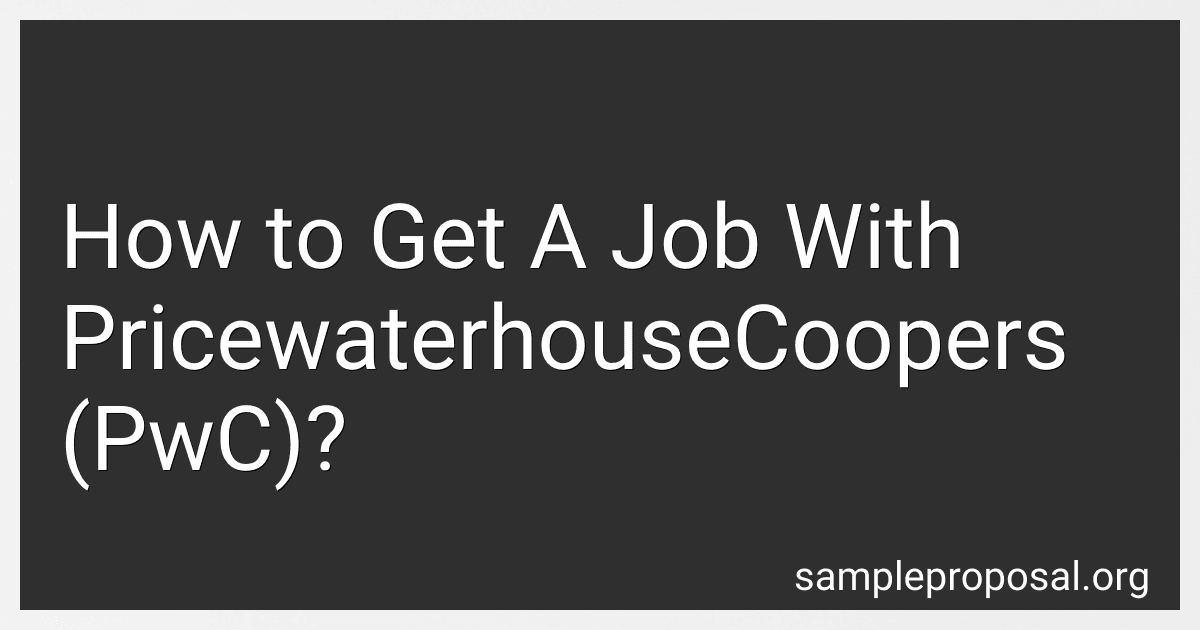 How to Get A Job With PricewaterhouseCoopers (PwC)? image