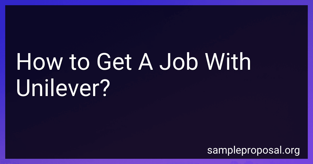 How to Get A Job With Unilever? image