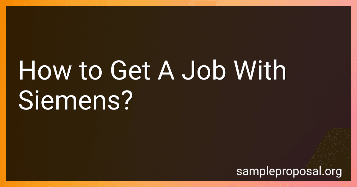 How to Get A Job With Siemens? image