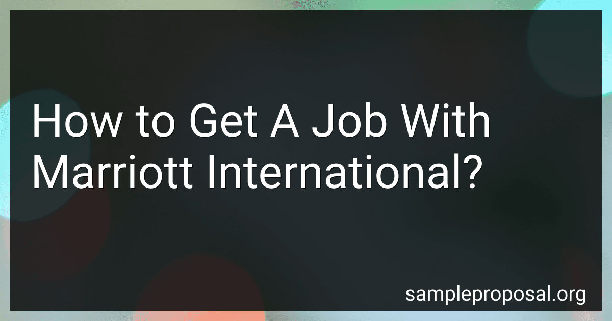 How to Get A Job With Marriott International? image