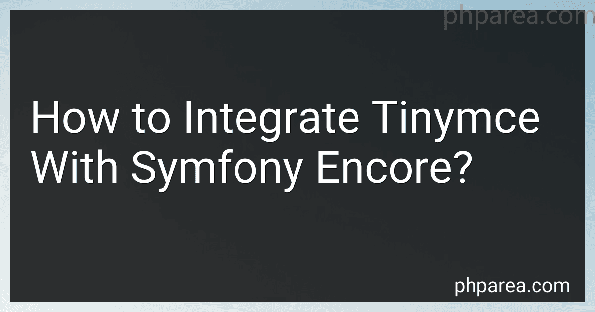 How to Integrate Tinymce With Symfony Encore? image