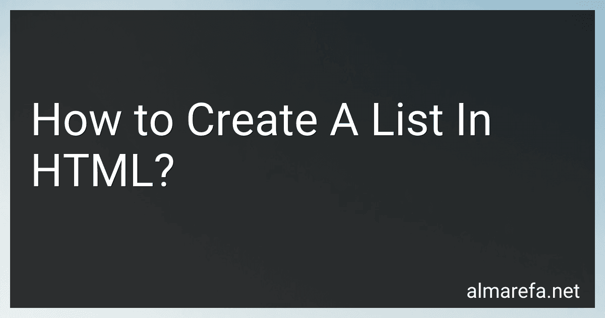 How to Create A List In HTML? image