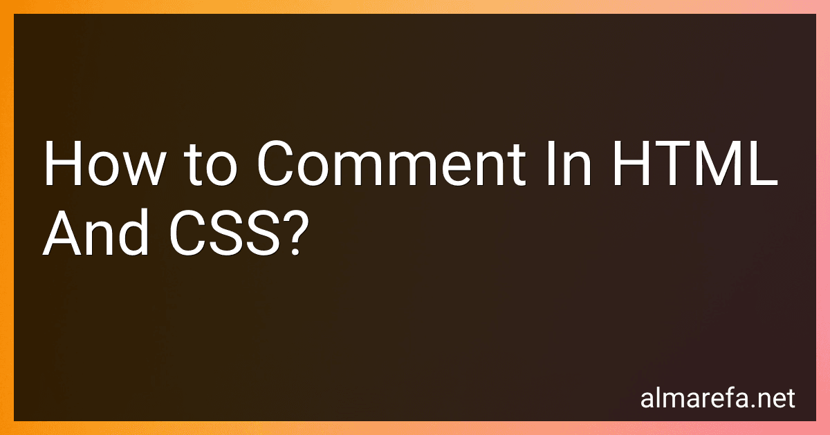 How to Comment In HTML And CSS? image
