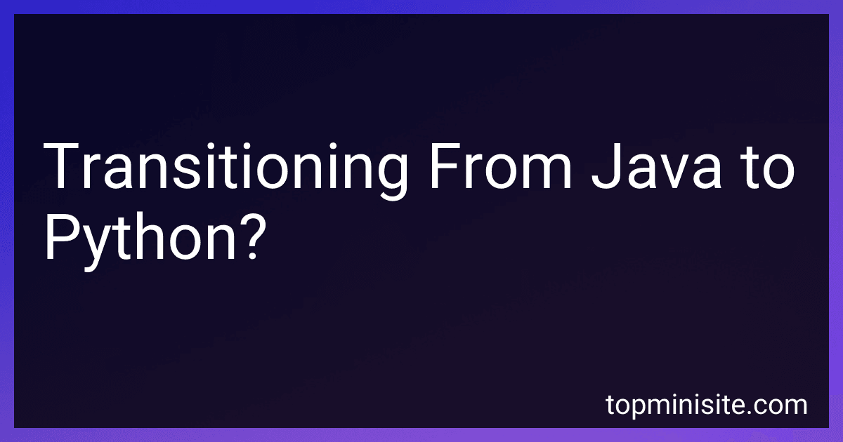 Transitioning From Java to Python? image