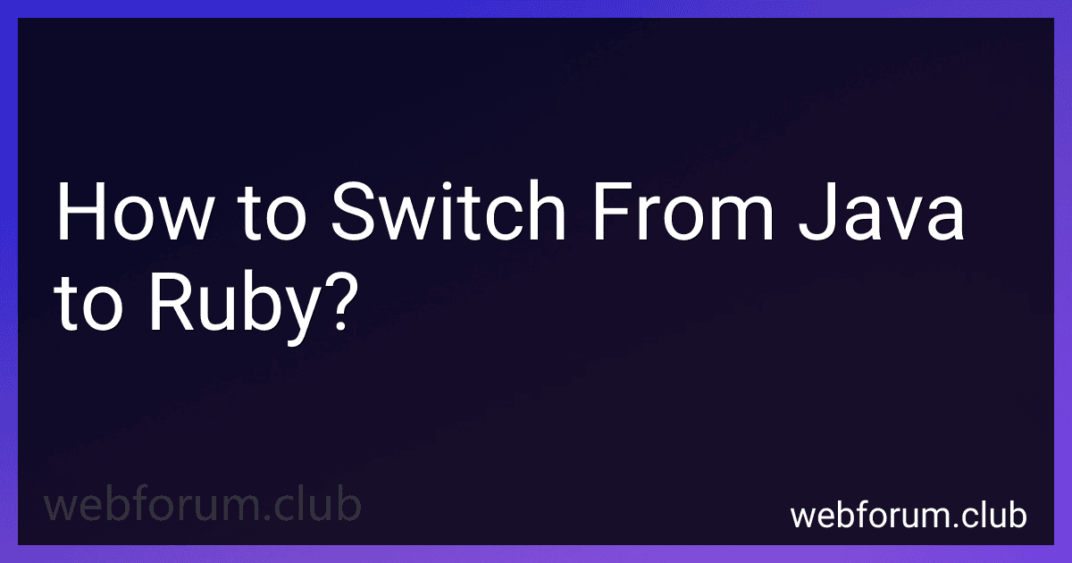 How to Switch From Java to Ruby? image