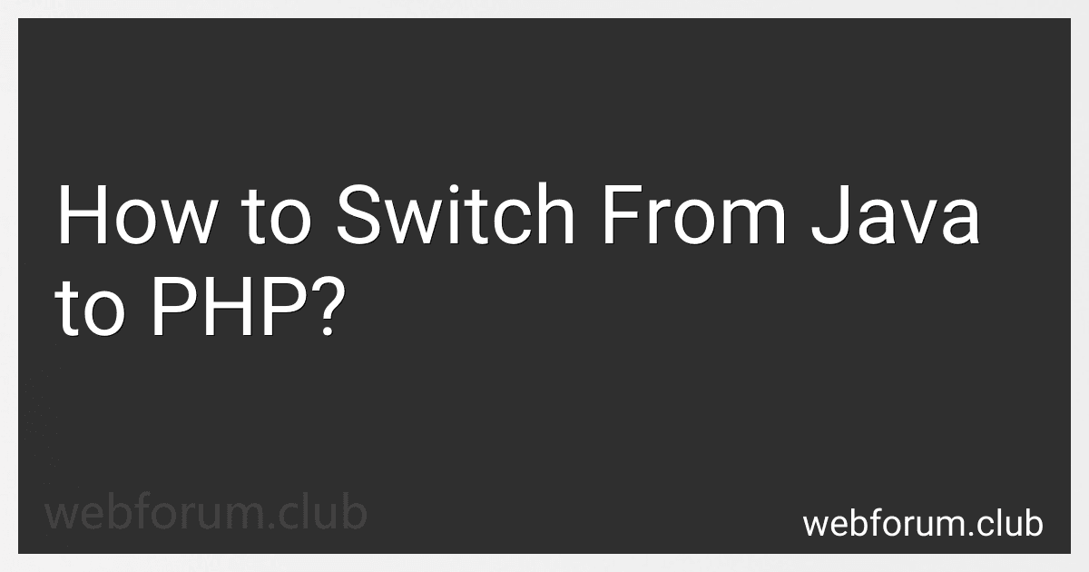 How to Switch From Java to PHP? image