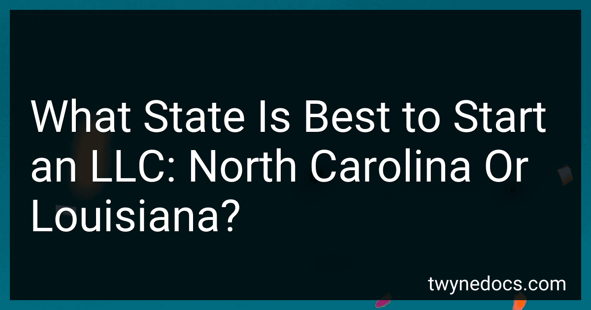What State Is Best to Start an LLC: North Carolina Or Louisiana? image