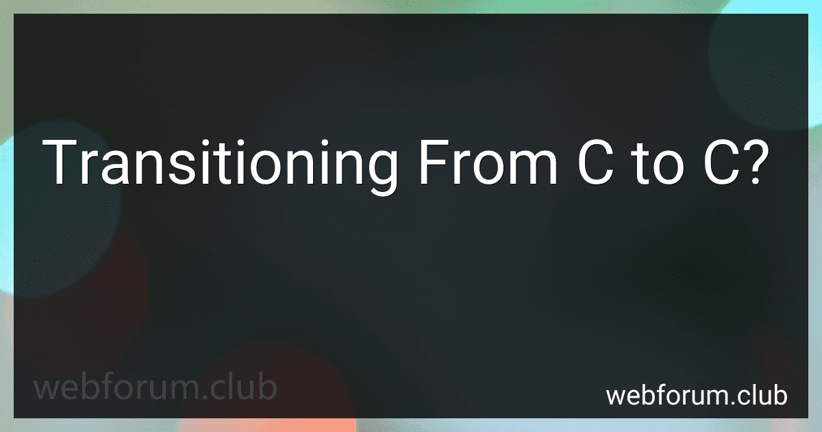 Transitioning From C to C? image