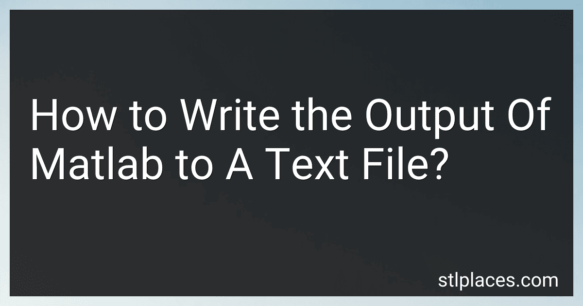 How to Write the Output Of Matlab to A Text File? image