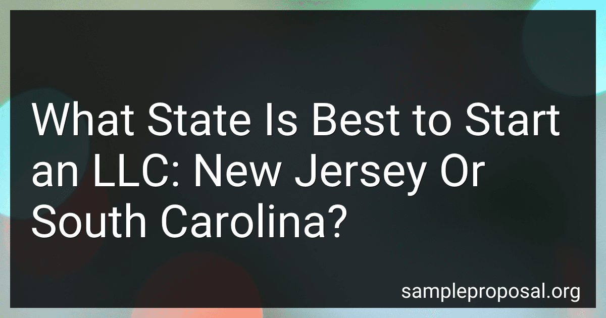 What State Is Best to Start an LLC: New Jersey Or South Carolina? image