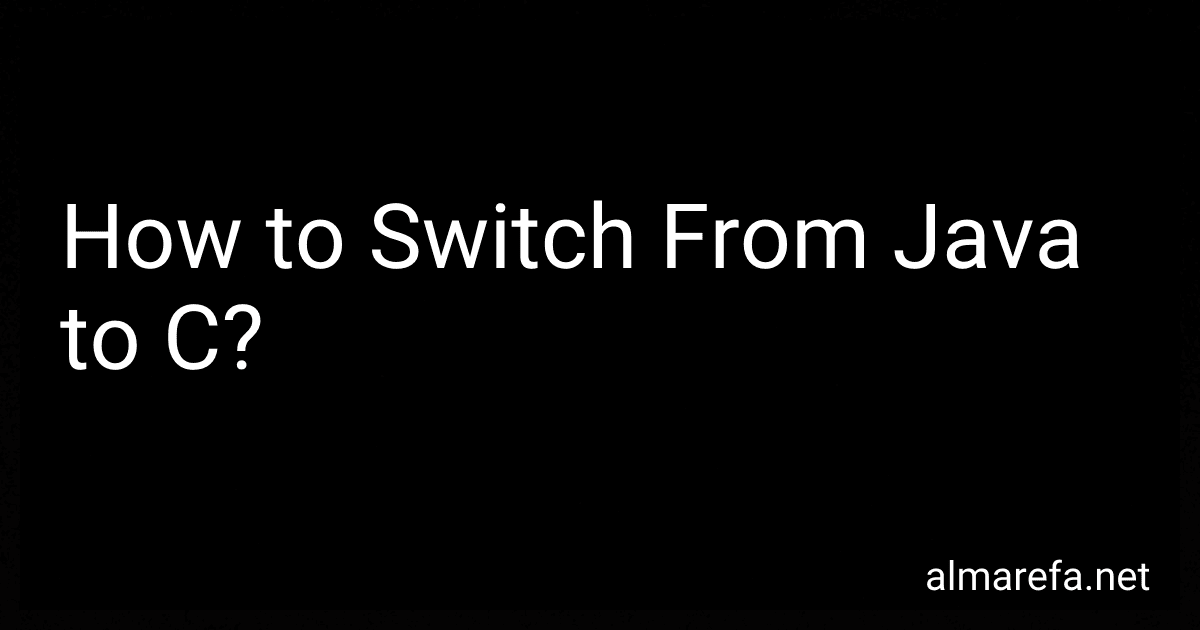 How to Switch From Java to C? image