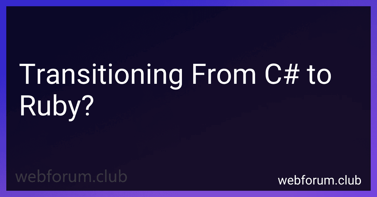 Transitioning From C# to Ruby? image