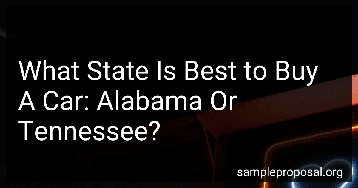 What State Is Best to Buy A Car: Alabama Or Tennessee? image
