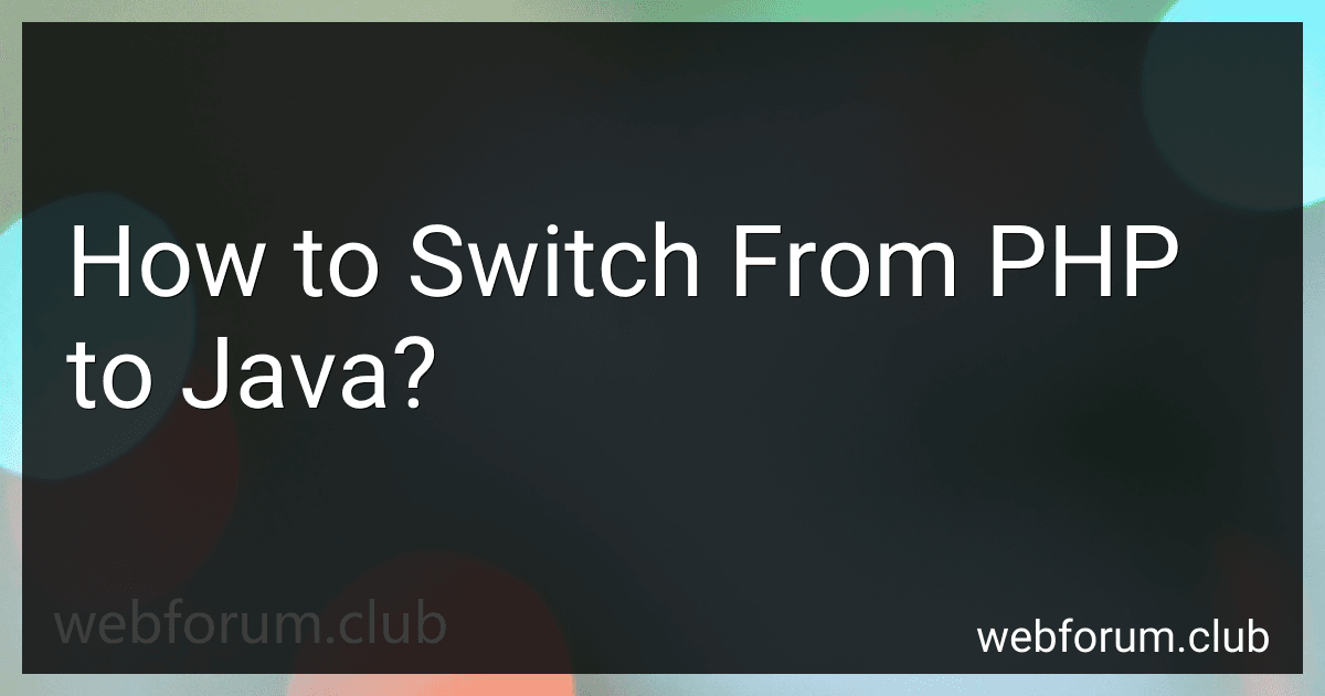 How to Switch From PHP to Java? image