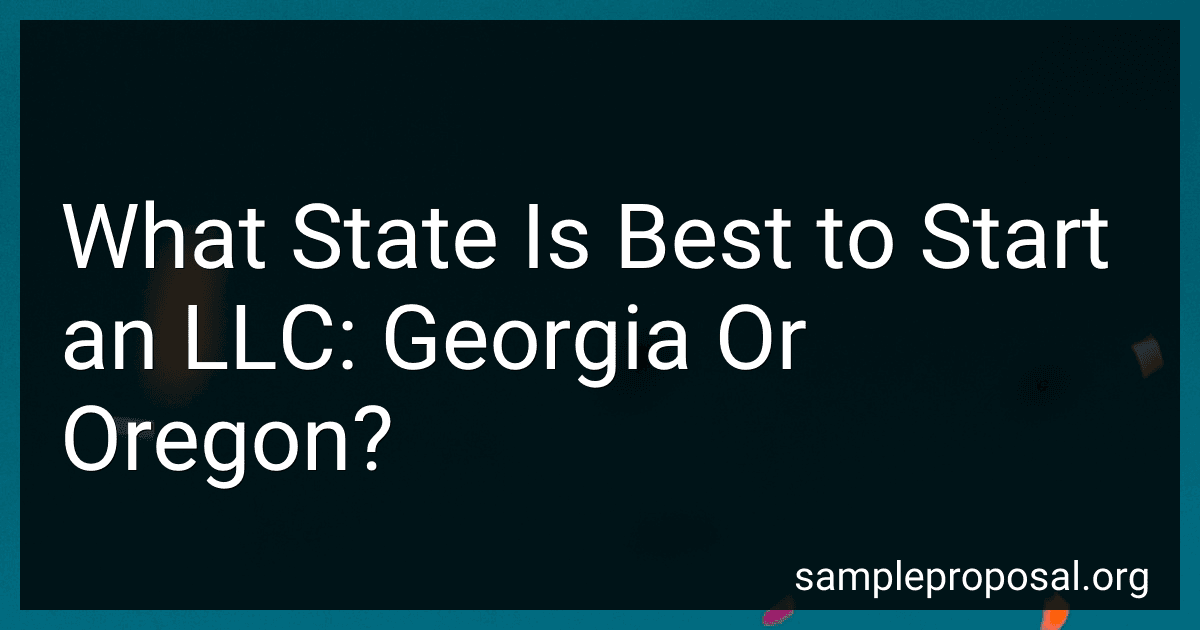 What State Is Best to Start an LLC: Georgia Or Oregon? image