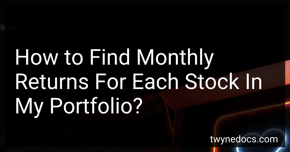 How to Find Monthly Returns For Each Stock In My Portfolio? image