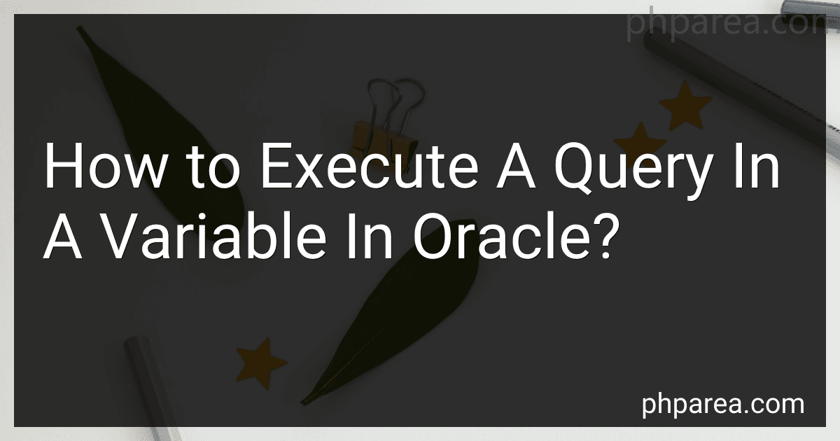 How to Execute A Query In A Variable In Oracle? image
