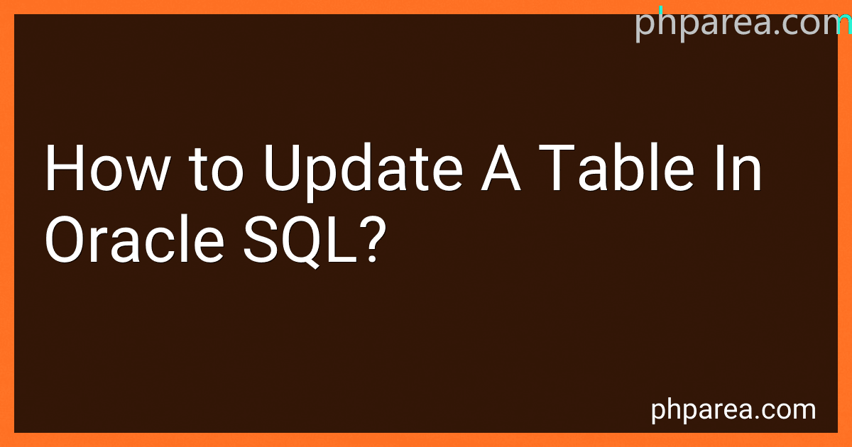 How to Update A Table In Oracle SQL? image