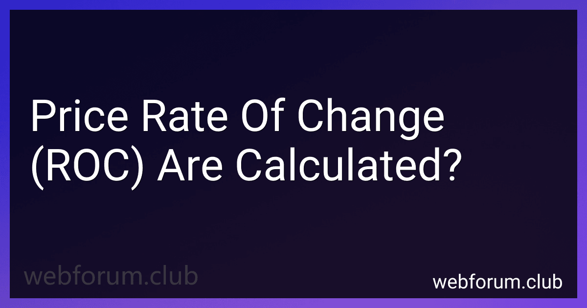 Price Rate Of Change (ROC) Are Calculated? image