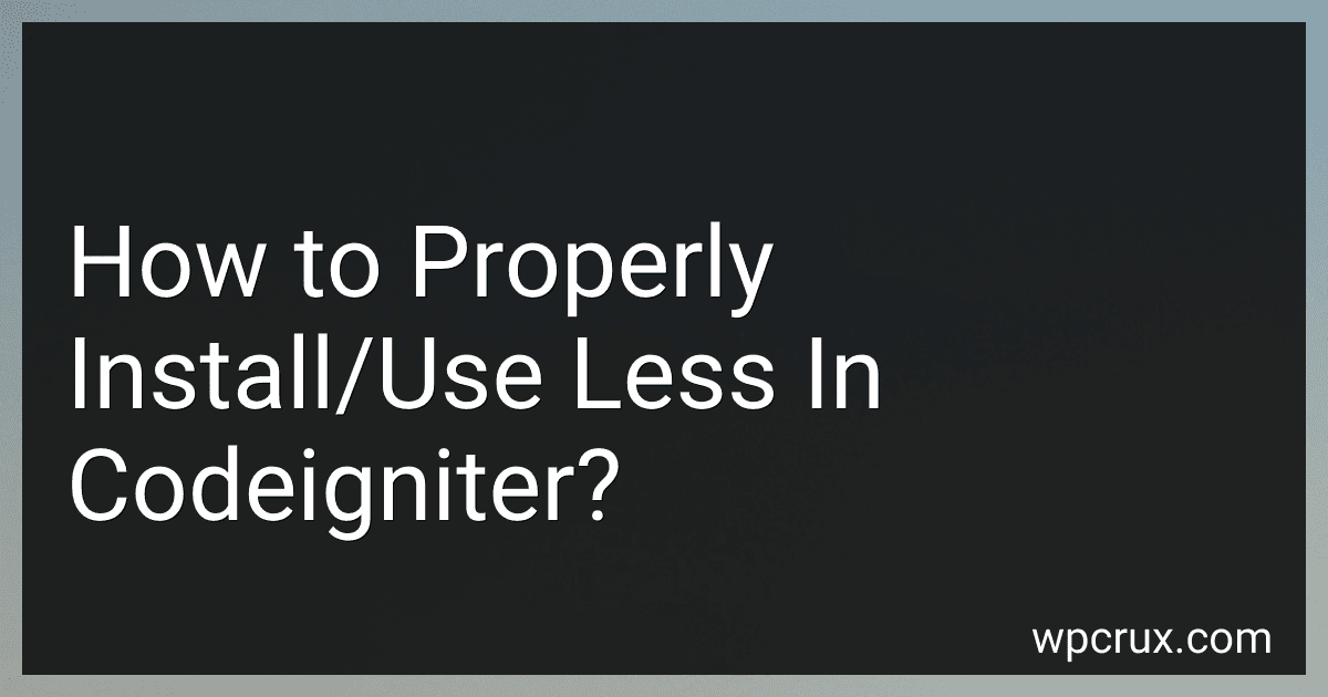 How to Properly Install/Use Less In Codeigniter? image