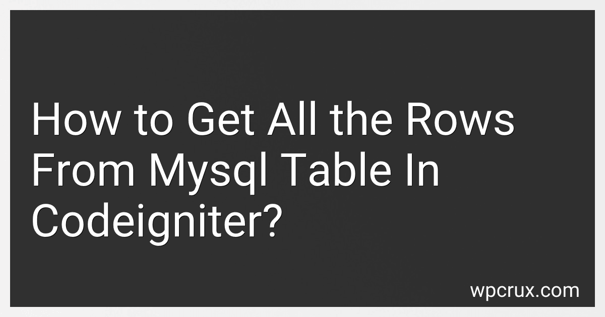 How to Get All the Rows From Mysql Table In Codeigniter? image