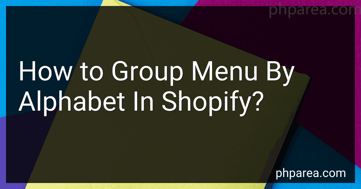 How to Group Menu By Alphabet In Shopify? image