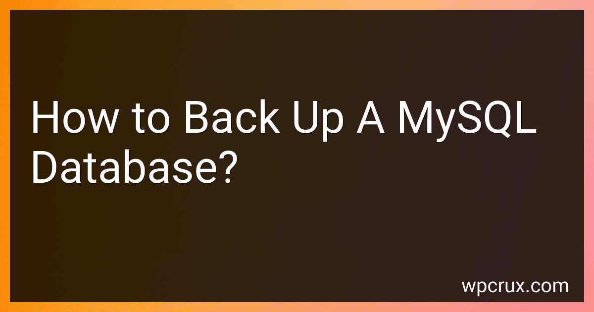 How to Back Up A MySQL Database? image