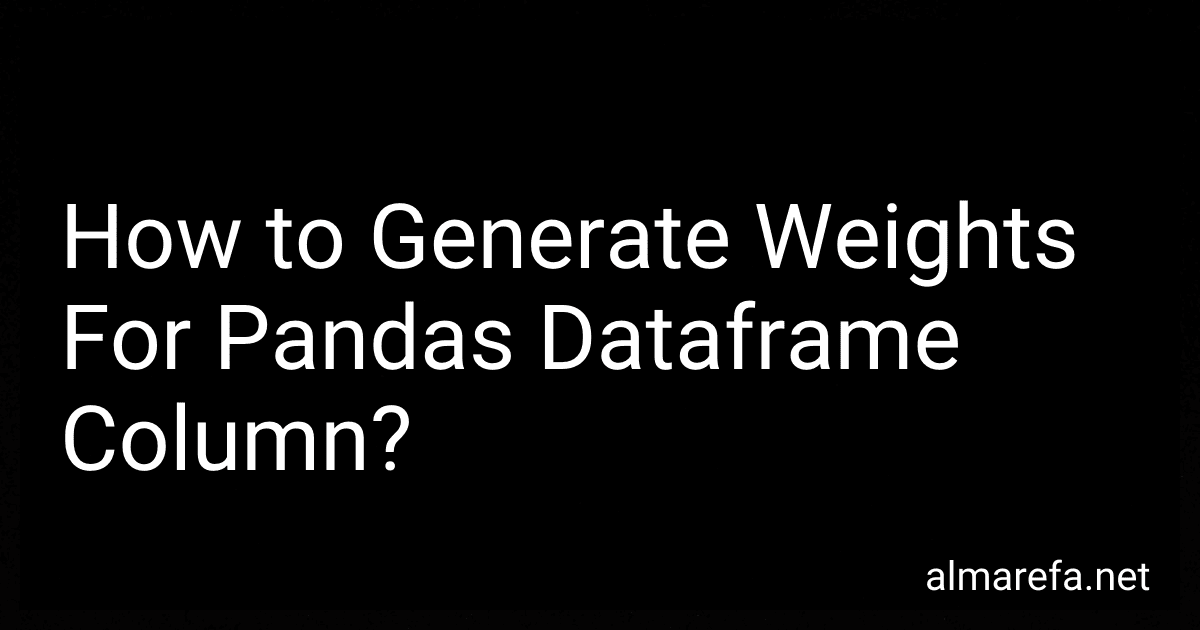 How to Generate Weights For Pandas Dataframe Column? image