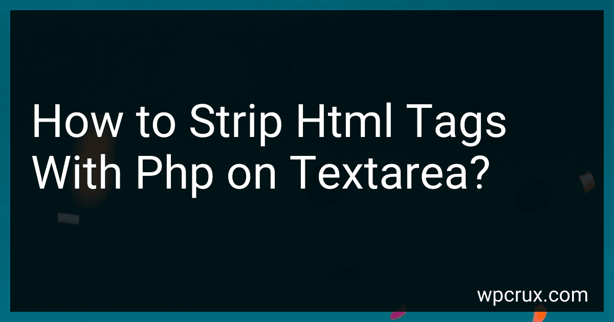 How to Strip Html Tags With Php on Textarea? image