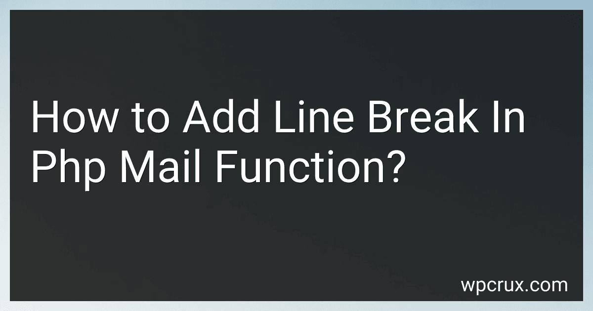 How to Add Line Break In Php Mail Function? image
