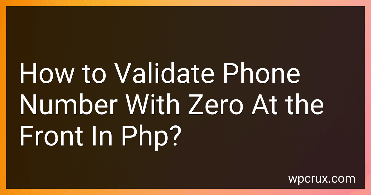 How to Validate Phone Number With Zero At the Front In Php? image
