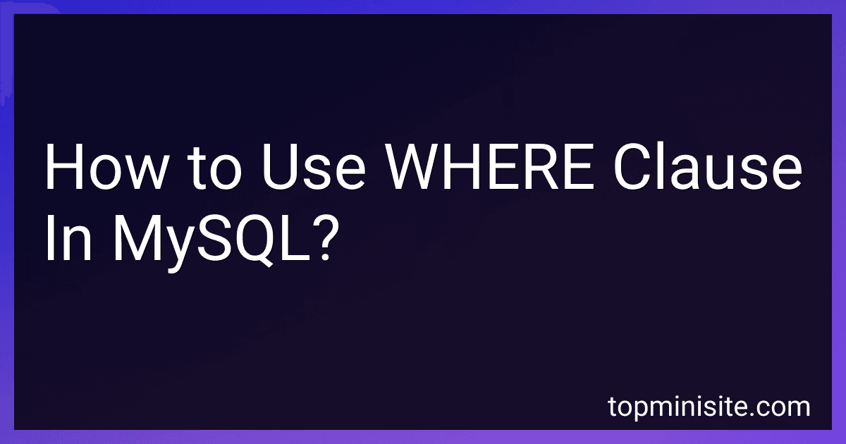 How to Use WHERE Clause In MySQL? image