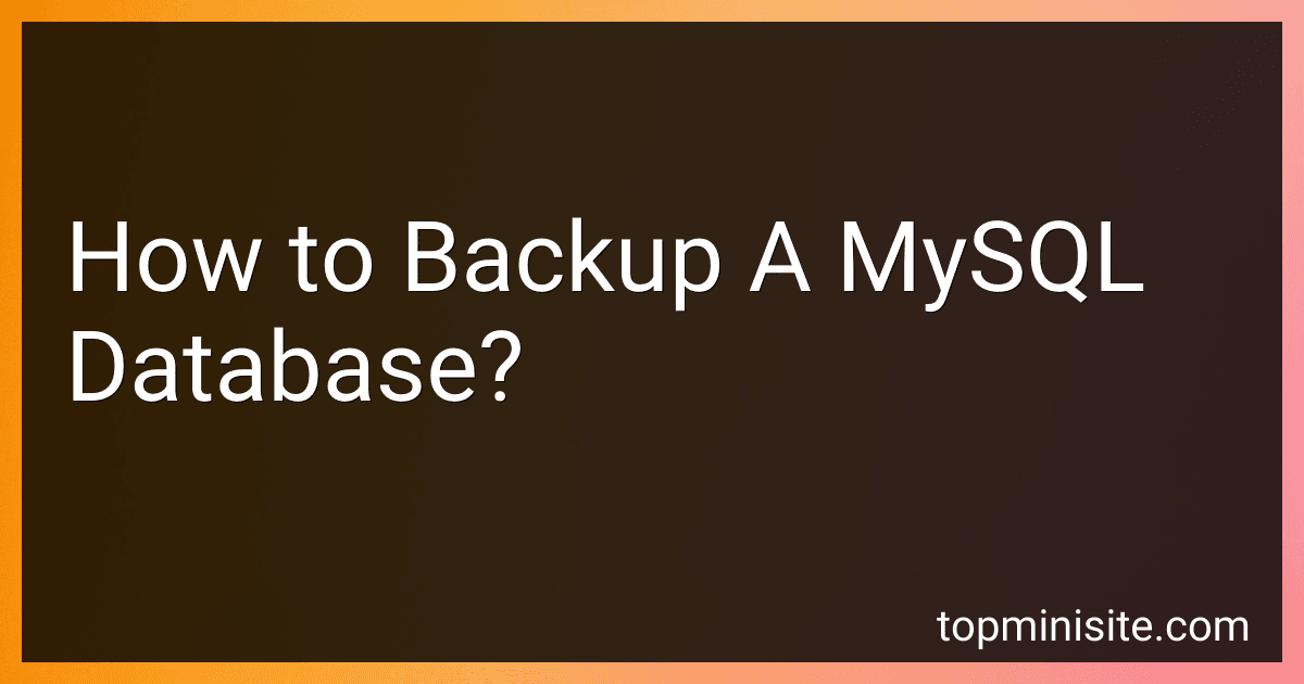 How to Backup A MySQL Database? image