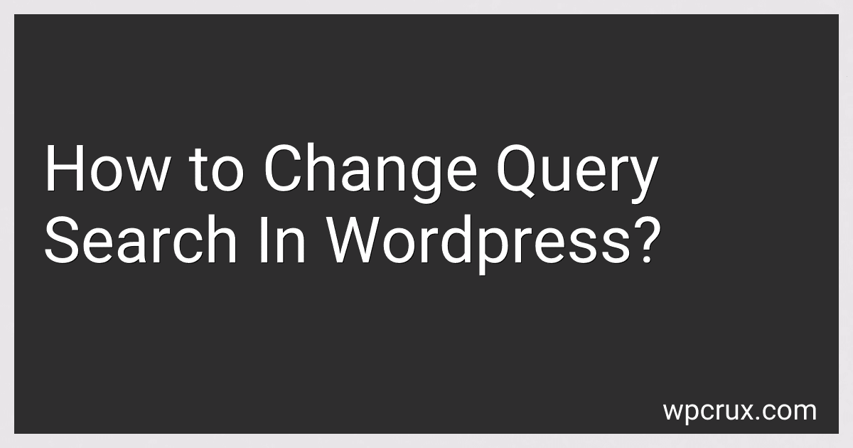 How to Change Query Search In Wordpress? image