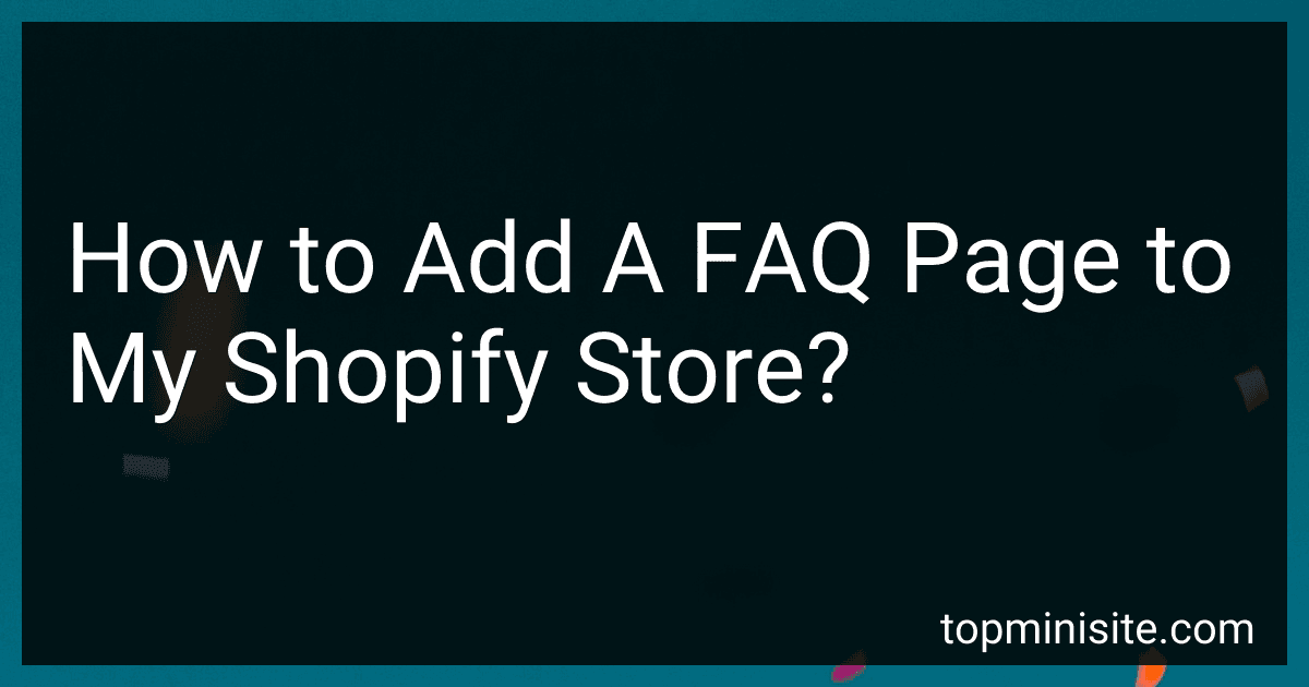 How to Add A FAQ Page to My Shopify Store? image