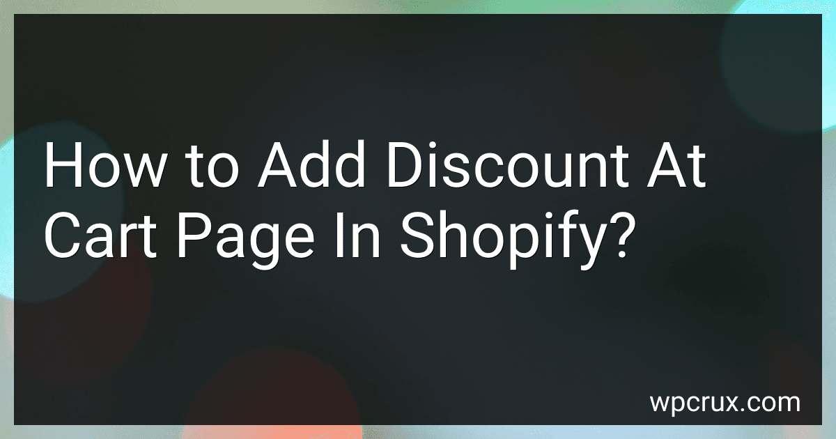 How to Add Discount At Cart Page In Shopify? image